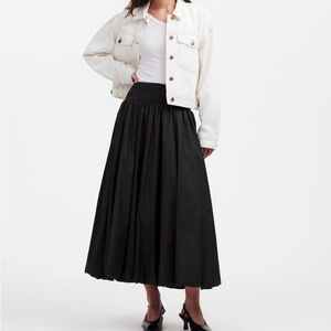 Madewell Poplin Smocked Bubble Midi Skirt